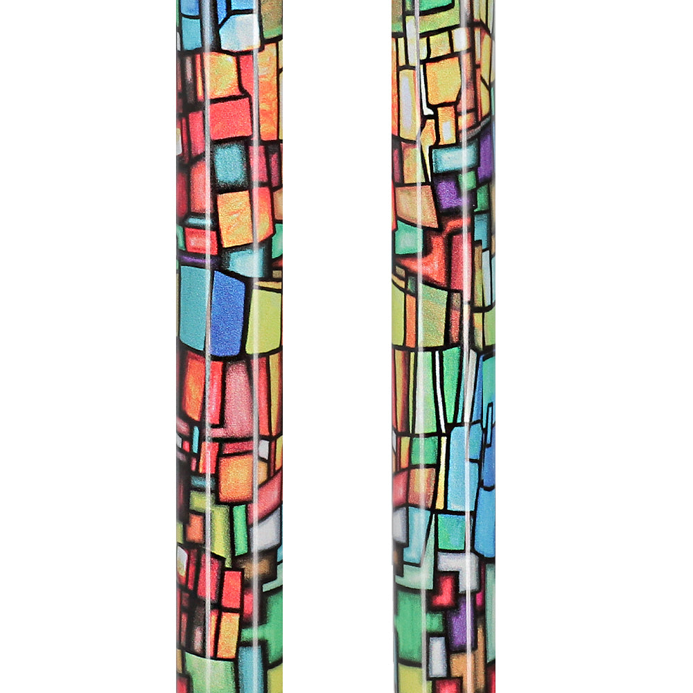 Mosaic Stained: Designer Adjustable Cane w/ Patterned Handle Sale 100% Guaranteed