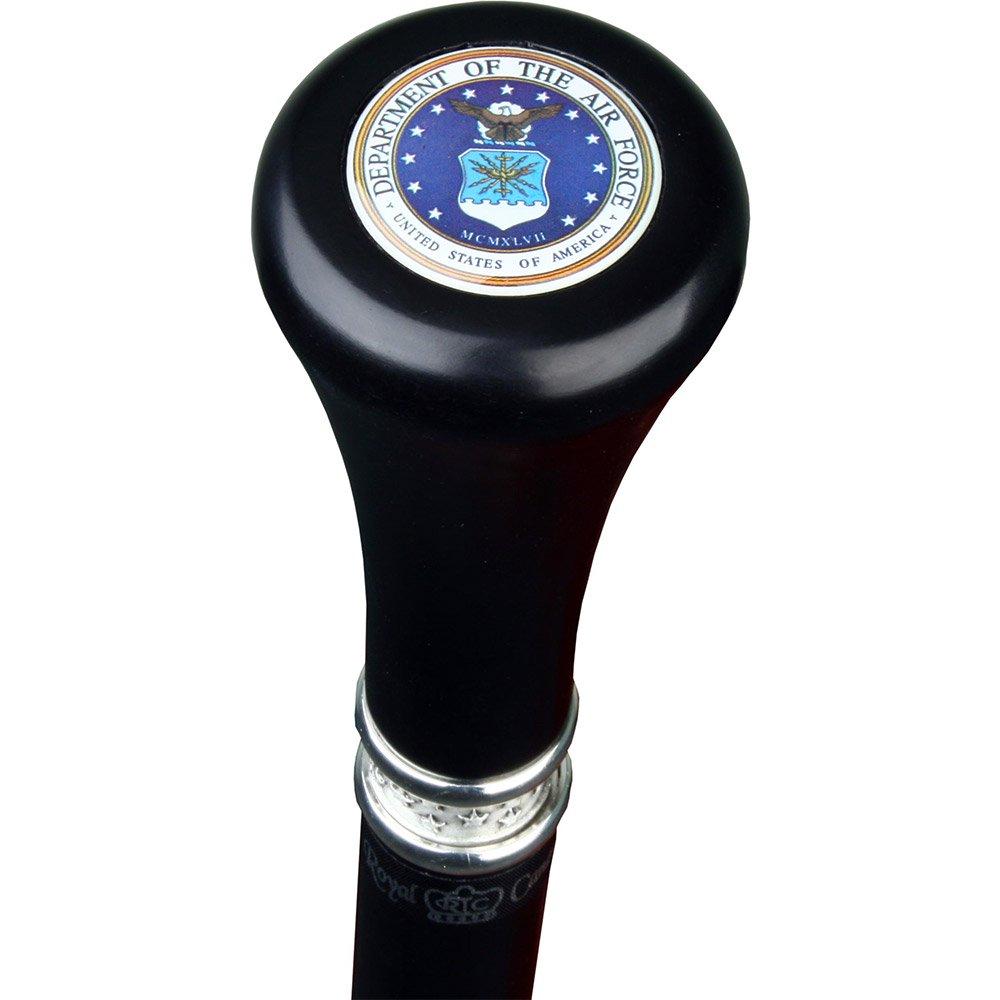 Scratch and Dent Air Force Flat Top Walking Stick With Black Beechwood Shaft and Pewter Collar V1643 Great Deals Cheap Pice