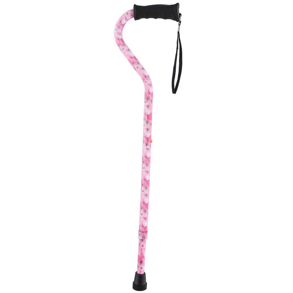 Pretty in Pink Aluminum Convertible Quad Walking Cane with Comfort Grip - Adjustable Shaft Footlocker Pictures